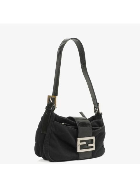 FENDI Authentic Fendi Mamma Baguette Black Neoprane Shoulder Bag