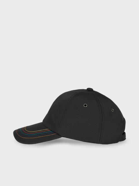 Paul Smith Black 'Artist Stitch' Baseball Cap