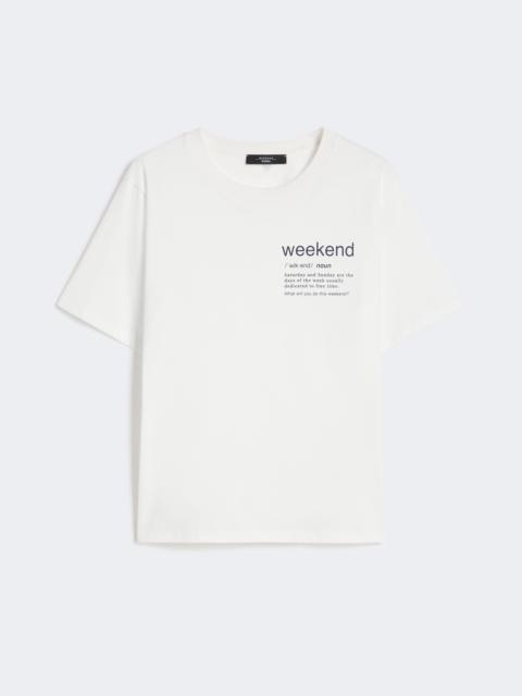 WEEKEND Max Mara Cotton T-shirt with graphic print - WHITE