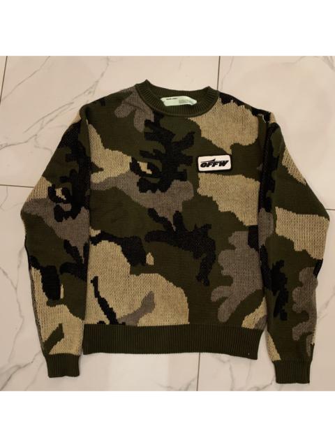 Off-White Off-White Virgil Abloh Oversized Camo Cotton & Wool Sweater Oversized Camouflage knit knitted