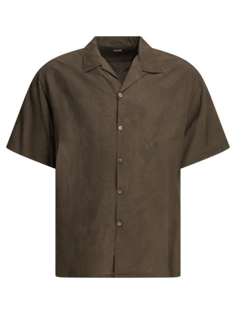 A.PRESSE A.presse Natural Dyed Silk Shirt Brown