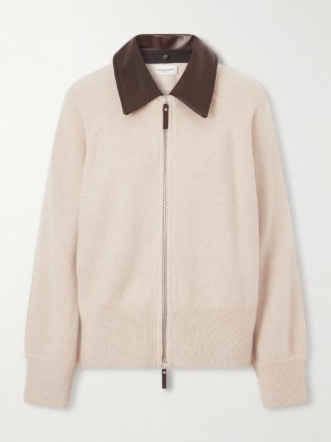 BRANDON MAXWELL Conrad Leather-trimmed Recycled-cashmere Jacket