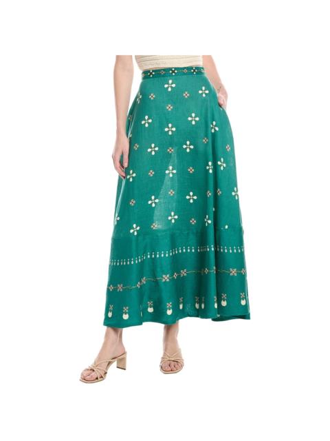 Agua by Agua Bendita Agua by Agua Bendita Esmeralda Linen Maxi Skirt