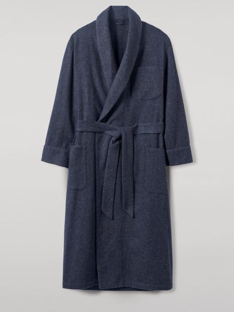 Johnstons of Elgin Donegal Cashmere Navy Dressing Gown
