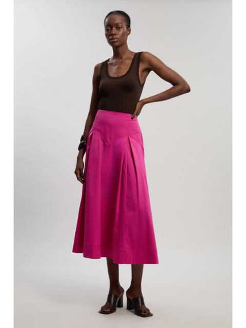 KAREN MILLEN Cotton Woven Prom Skirt With Dropped Waist Detail