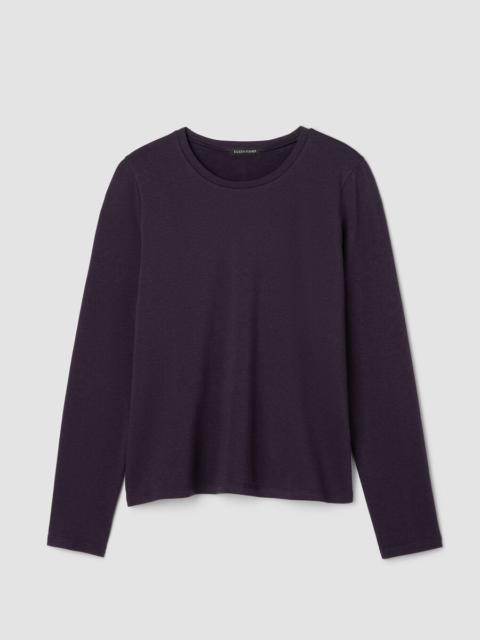 EILEEN FISHER Cozy Brushed Terry Hug Crew Neck Top
