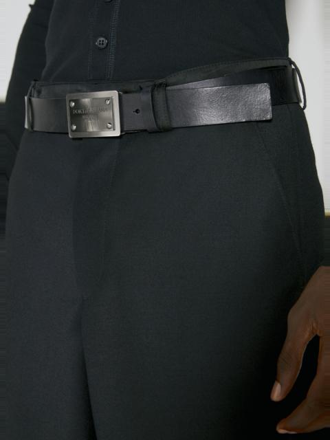 Dolce & Gabbana Logo Plaque Leather Belt