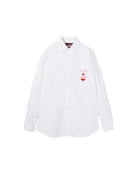 GUCCI GUCCI $1200 White Cotton Shirt New & Authentic (Men's size:X