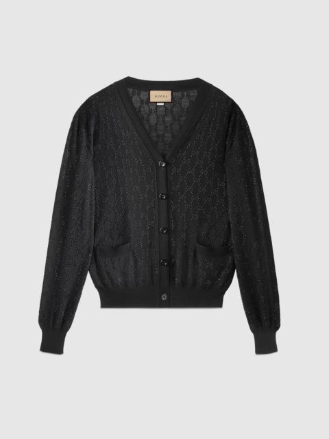 GUCCI Fine wool GG crystal cardigan