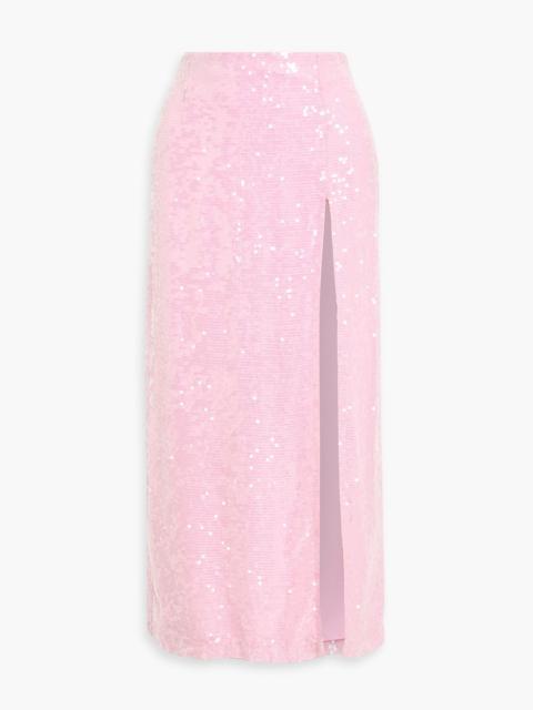 LAPOINTE Sequined chiffon midi skirt