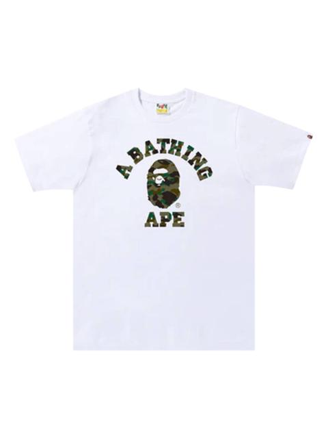 A BATHING APE® BAPE 1st Camo College Tee 'White/Green'