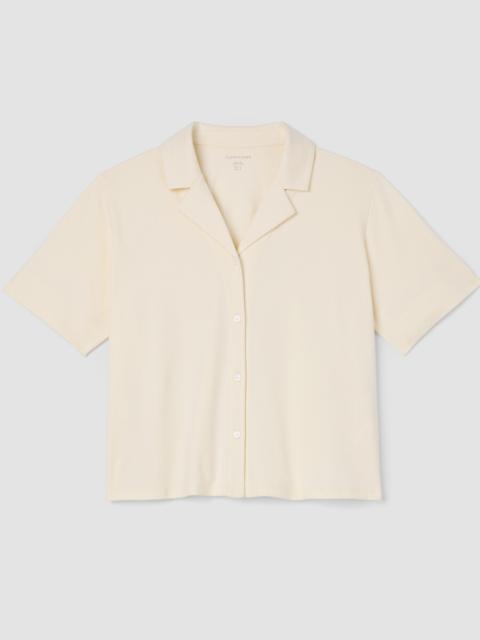 EILEEN FISHER Organic Cotton Interlock Notch Collar Sleep Shirt
