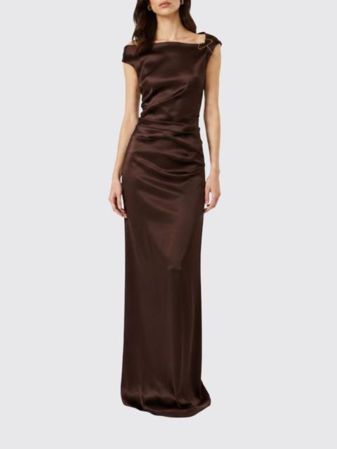 Max Mara Max Mara Women Max Mara Long One-Shoulder Satin Evening Gown With Waist Draping