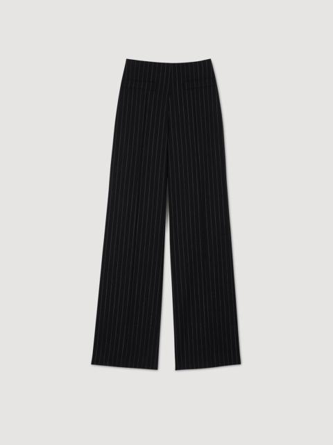 Sandro CHALK-STRIPED STRAIGHT-LEG TROUSERS