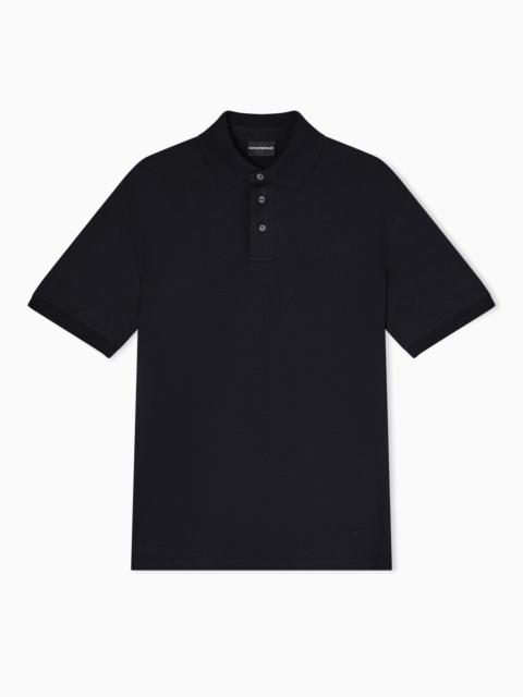 EMPORIO ARMANI JACQUARD JERSEY POLO SHIRT WITH AN INTARSIA EFFECT