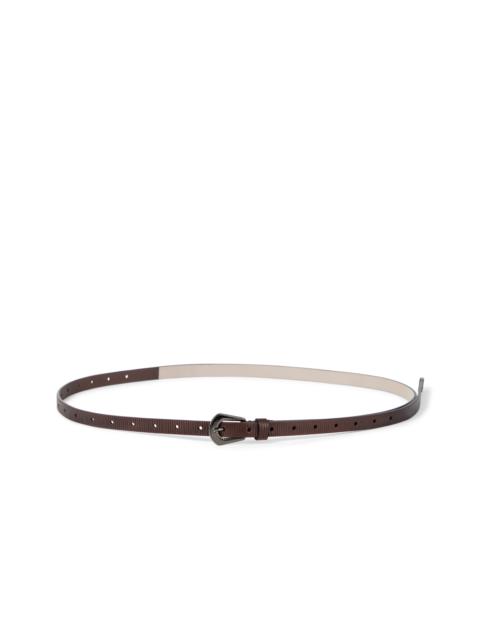 Brunello Cucinelli Brunello Cucinelli Carved leather belt in Cocoa at Nordstrom
