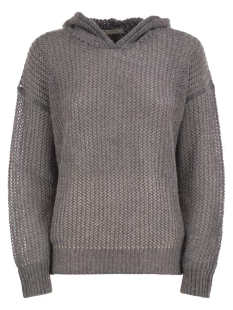 PESERICO Peserico Women Hooded Open-Knit Jumper With Sequins