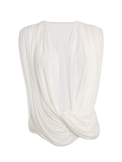CHRISTOPHER ESBER Ripple Drape Jersey Top white