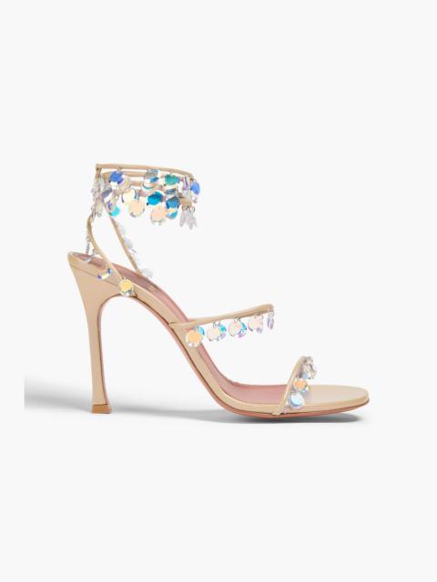 Amina Muaddi Tina crystal-embellished leather sandals