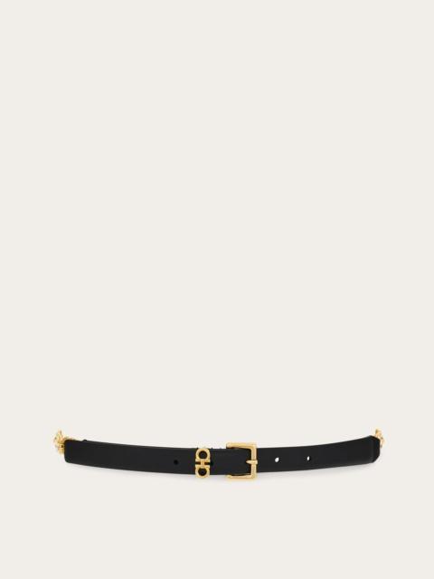 FERRAGAMO Gancini belt with chain