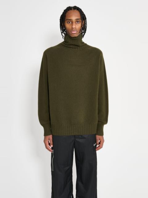 MARGARET HOWELL WIDE ROLL NECK CASHMERE KELP