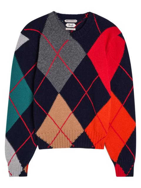 JW Anderson JW Anderson Pringle Argyle Crew-neck Wool Jumper