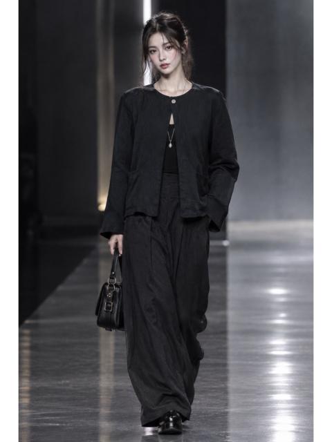 ISSEY MIYAKE Issey Miyake Plantation Open-Front Short Textured Jacket