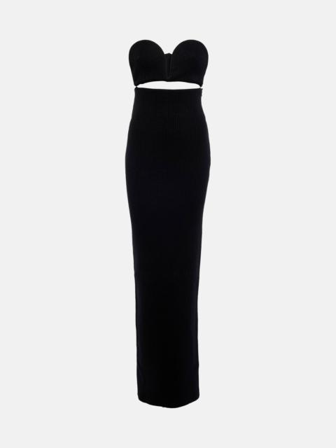 Alaïa Strapless wool-blend gown