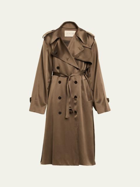 HEIRLOME Maggie Belted Silk Trench Coat