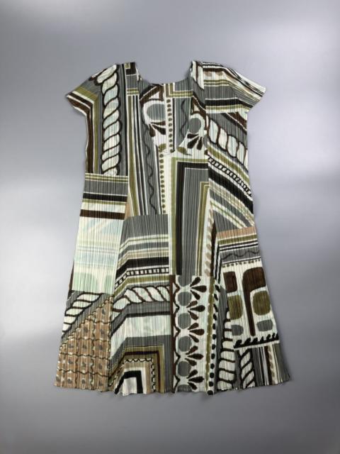 ISSEY MIYAKE Pleats Please - Geometric Pattern Tunic Dress