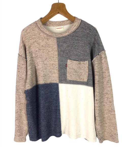 Other Designers Person's - PERSON'S PATCHWORK COLOR BLOCK CREW-NECK SWEATER