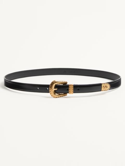 Valentino VLOGO SIGNATURE BRUSHED CALFSKIN BELT 20 MM