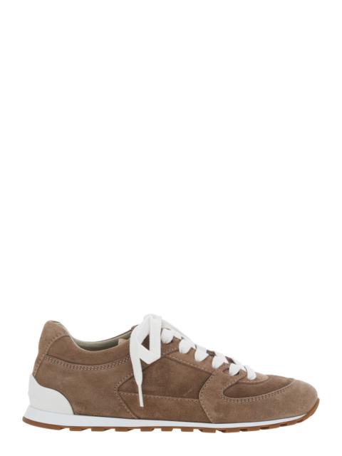 Brunello Cucinelli Brunello Cucinelli Women Brown Low Top Sneakers With Panelled Design In Suede Woman