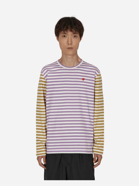 Comme des Garçons PLAY Bi-Color Stripe Longsleeve T-Shirt Purple