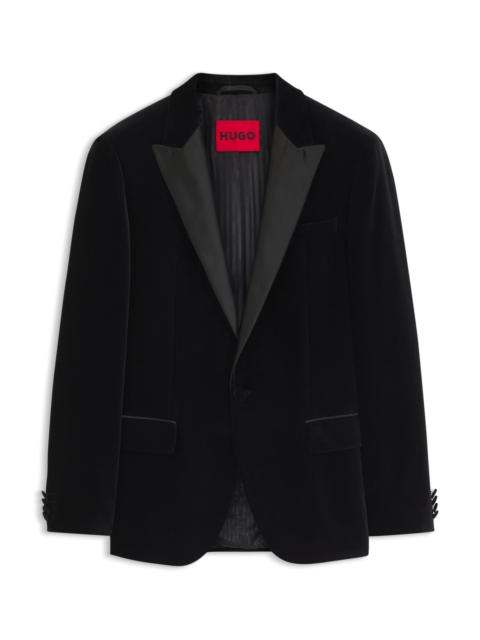 HUGO SLIM-FIT TUXEDO JACKET IN COTTON VELVET