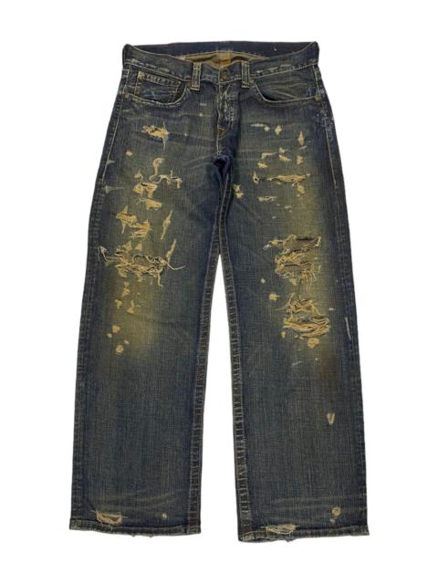 Other Designers Archival Clothing - RARE ARCHIVE REPLAY RUSTY RIPS BAGGY DISTRESSED DENIM JEANS