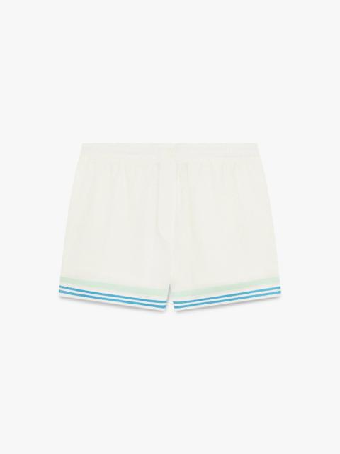 CASABLANCA Floral CC Smile Monogram Jaquard Silk Shorts | Casablanca Paris