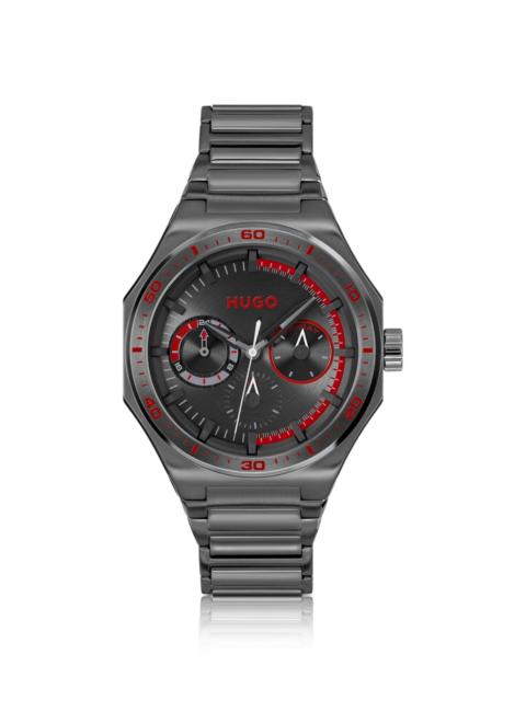 HUGO BLACK-PLATED WATCH WITH TONAL DIAL