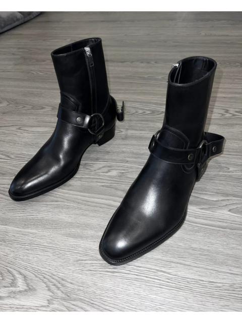 SAINT LAURENT SAINT LAURENT PARIS WYATT HARNESS BOOTS IN BLACK IT39.5