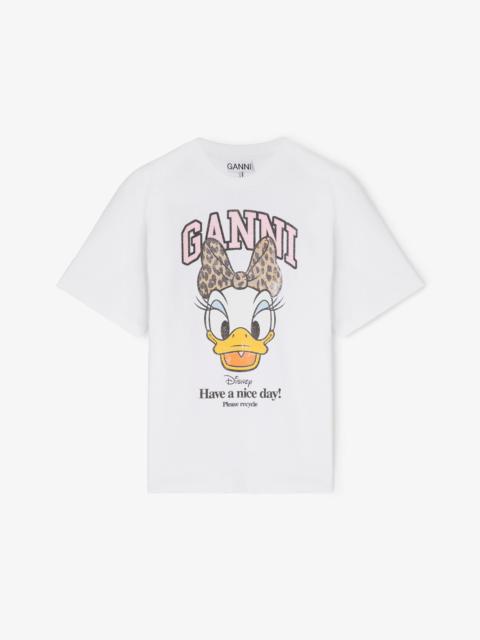 GANNI GANNI X DISNEY DAISY DUCK WHITE PRINTED T-SHIRT