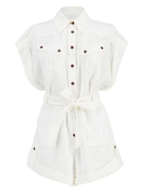 Zimmermann Women Rhiannon Linen Short Playsuit