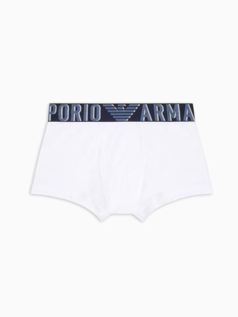EMPORIO ARMANI ASV MEGALOGO ORGANIC-COTTON BOXER BRIEFS