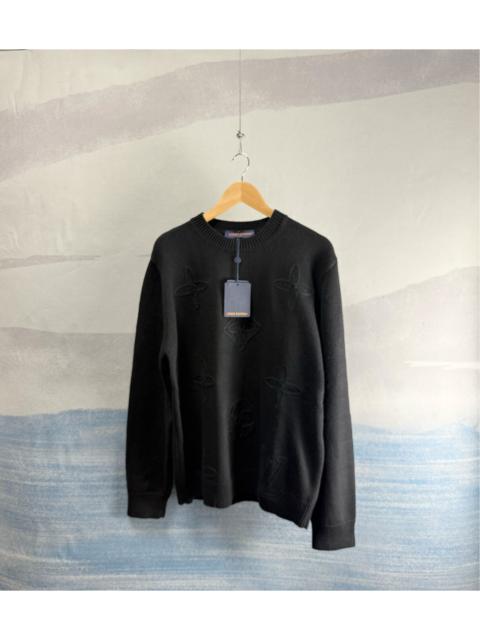 Louis Vuitton Louis Vuitton Black Sweater with Allover Floral Embroidery
