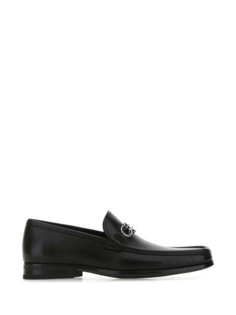 FERRAGAMO Black leather loafers