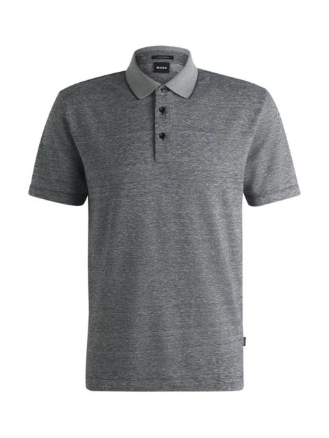 BOSS KNIT POLO SHIRT IN COTTON AND LINEN
