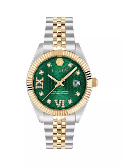 PHILIPP PLEIN Date Superlative Crystal Watch, 34mm