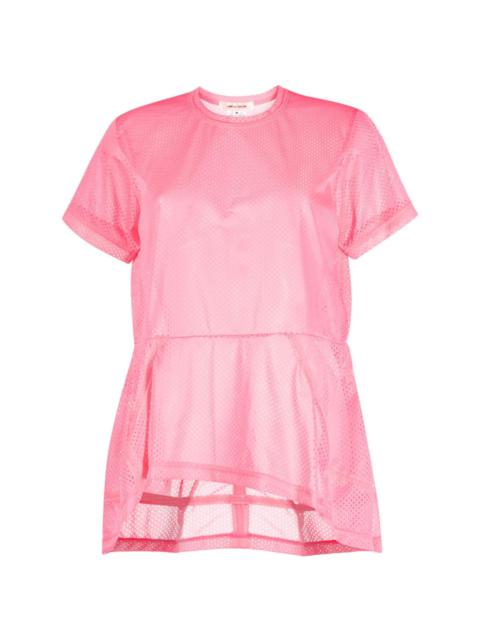 Comme Des Garçons asymmetric-hem perforated T-shirt