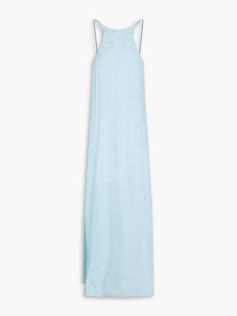 GANNI Jacquard maxi slip dress