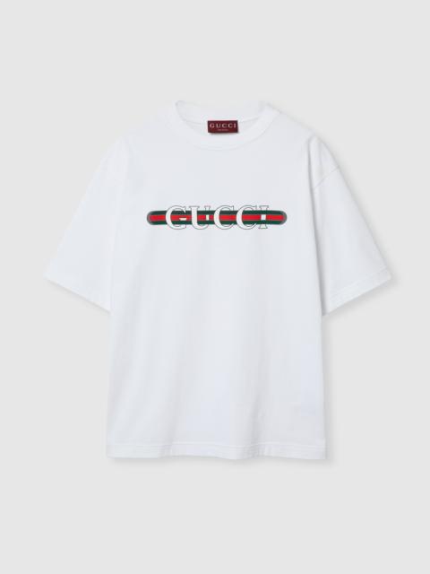 GUCCI Cotton jersey T-shirt with Gucci print