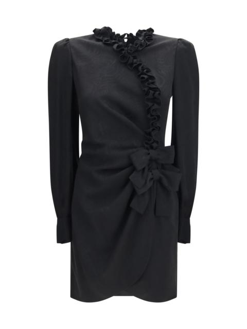 Alessandra Rich Alessandra Rich Silk Jacquard Mini Dress Black